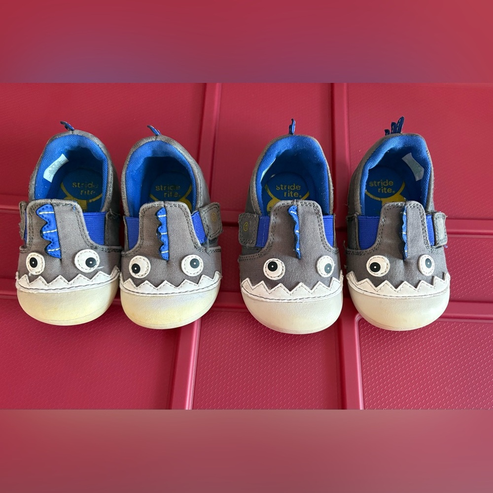 Stride Rite Gray and Blue Monster Shoes